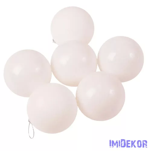 Karácsonyi gömb szett 6 db-os 8cm - Fehér