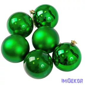Karácsonyi gömb szett 6 db-os 8cm - Zöld