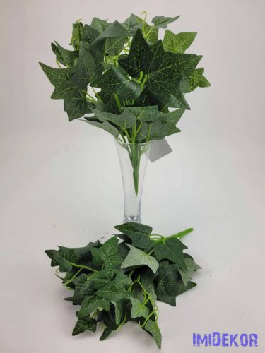Borostyán álló zöld selyem mű bokor cserepezhető 26 cm