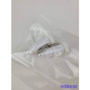 Esküvői díszített fiola kitűző 4cm - Fehér