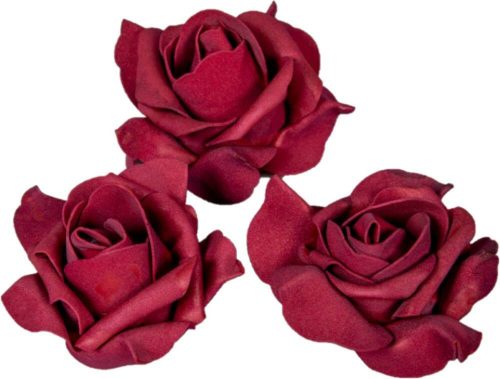 Polifoam rózsa fej virágfej habvirág 10 cm bordó habrózsa