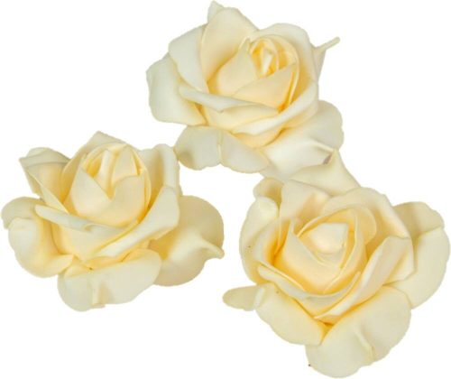 Polifoam rózsa fej virágfej habvirág 10 cm vanília habrózsa