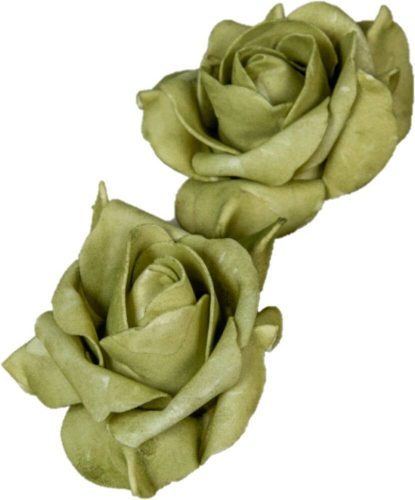 Polifoam rózsa fej virágfej habvirág 10 cm olivazöld habrózsa