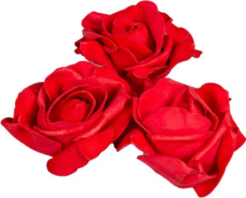 Polifoam rózsa fej virágfej habvirág 10 cm piros habrózsa