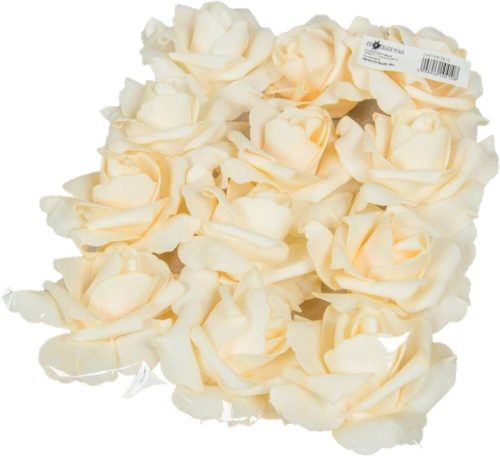 Polifoam rózsa fej virágfej habvirág 8 cm vanília habrózsa