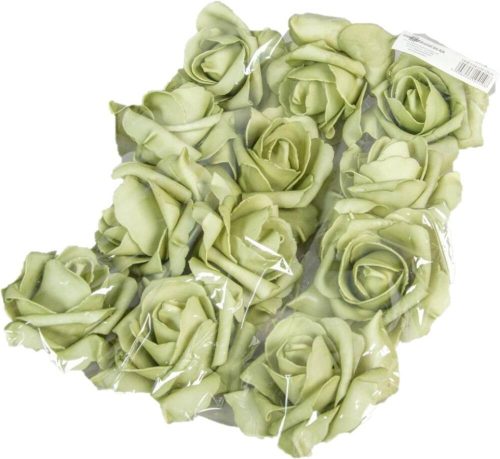 Polifoam rózsa fej virágfej habvirág 8 cm olivazöld habrózsa