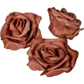 Polifoam rózsa fej virágfej habvirág 8 cm barna habrózsa