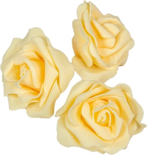 Polifoam rózsa fej virágfej habvirág 8 cm vaj habrózsa