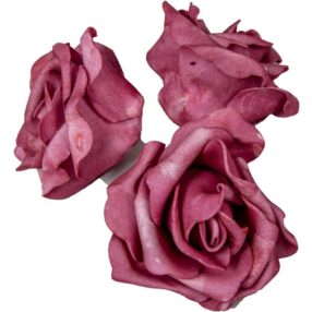   Polifoam rózsa fej virágfej habvirág 8 cm sötét mályva habrózsa