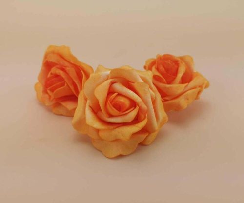 Polifoam rózsa fej virágfej habvirág 8 cm narancs habrózsa