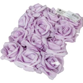   Polifoam rózsa fej virágfej habvirág 8 cm világos lila habrózsa