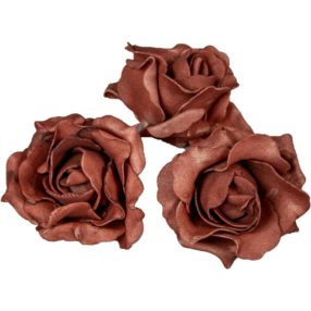 Polifoam rózsa fej virágfej habvirág 6 cm barna habrózsa