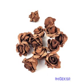 Polifoam rózsa virágfej 6 cm - Közép Barna