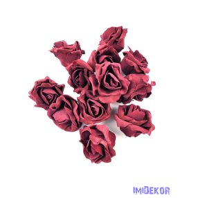 Polifoam rózsa virágfej 6 cm - Bordó