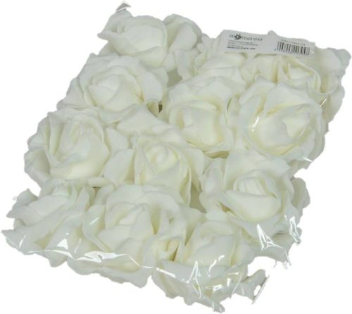 Polifoam rózsa fej virágfej habvirág 6 cm krém habrózsa