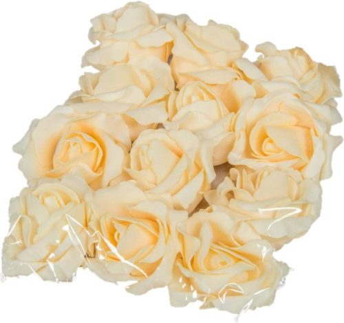Polifoam rózsa fej virágfej habvirág 6 cm vanília habrózsa