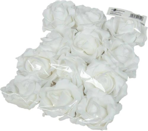 Polifoam rózsa fej virágfej habvirág 6 cm fehér habrózsa