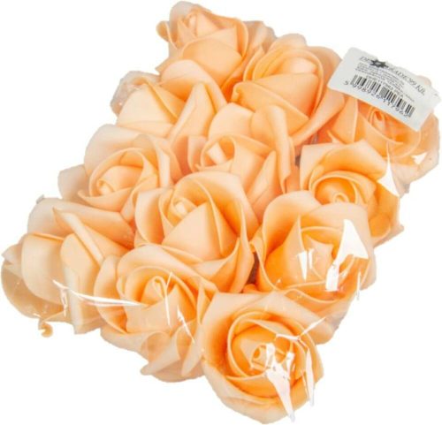 Polifoam rózsa fej virágfej habvirág 6 cm barack habrózsa