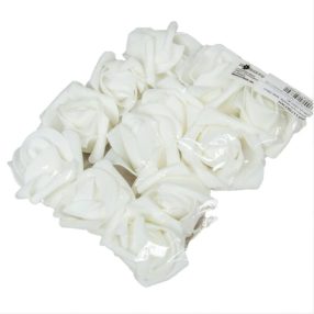   Polifoam rózsa fej virágfej habvirág 6 cm fehér habrózsa