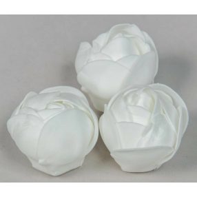   Polifoam boglárka / ranunculus habvirág fej 5 cm fehér virágfej