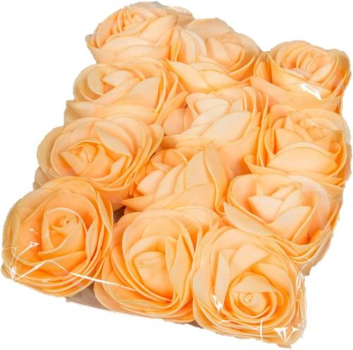 Polifoam rózsa fej virágfej habvirág 7 cm barack habrózsa