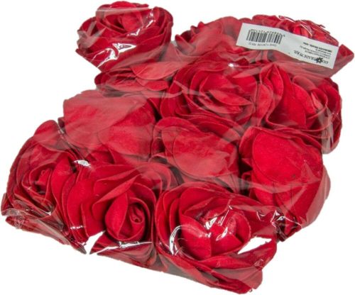 Polifoam rózsa fej virágfej habvirág 7 cm piros habrózsa