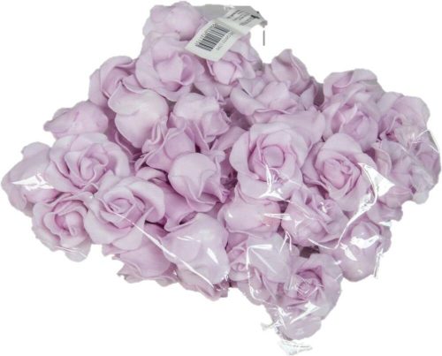 Polifoam rózsa fej virágfej habvirág 4 cm világos lila habrózsa