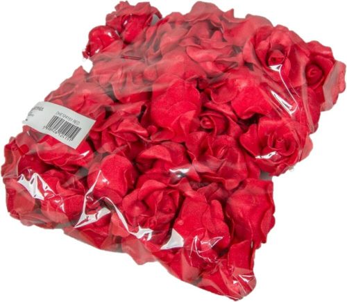 Polifoam rózsa fej virágfej habvirág 4 cm piros habrózsa