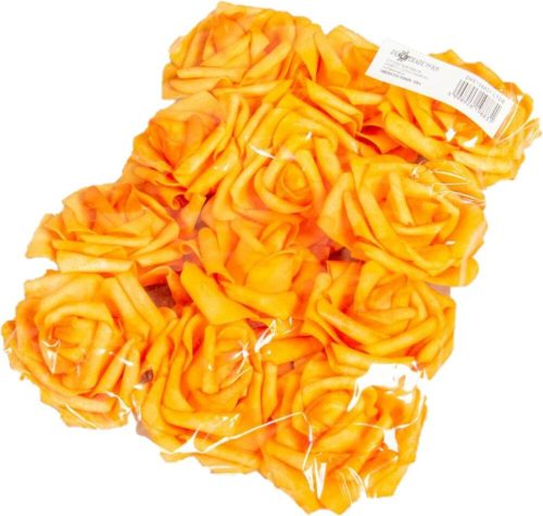 Polifoam rózsa fej virágfej habvirág 7 cm narancs habrózsa