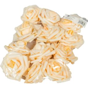   Polifoam rózsa fej virágfej habvirág 7 cm világos barack habrózsa