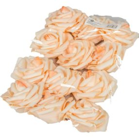   Polifoam rózsa fej virágfej habvirág 7 cm barack habrózsa