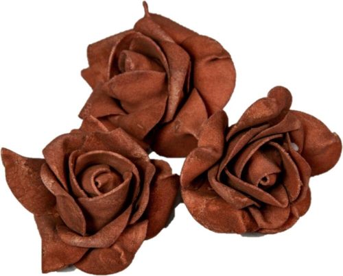 Polifoam rózsa fej virágfej habvirág 6 cm barna habrózsa