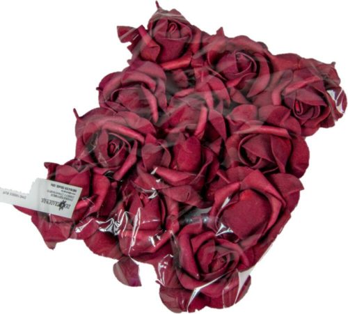 Polifoam rózsa fej virágfej habvirág 6 cm bordó habrózsa