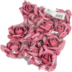   Polifoam rózsa fej virágfej habvirág 6 cm sötét mályva habrózsa