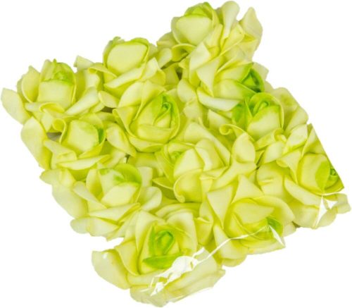 Polifoam rózsa fej virágfej habvirág 6 cm világos zöld habrózsa