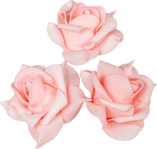 Polifoam rózsa fej virágfej habvirág 6 cm rózsaszín habrózsa