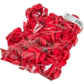 Polifoam rózsa fej virágfej habvirág 6 cm piros habrózsa