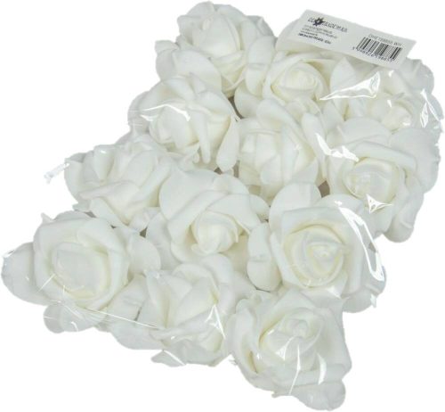 Polifoam rózsa fej virágfej habvirág 6 cm fehér habrózsa
