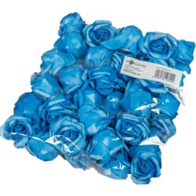 Polifoam rózsa fej virágfej habvirág 4 cm kék habrózsa
