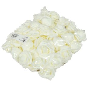 Polifoam rózsa fej virágfej habvirág 4 cm krém habrózsa
