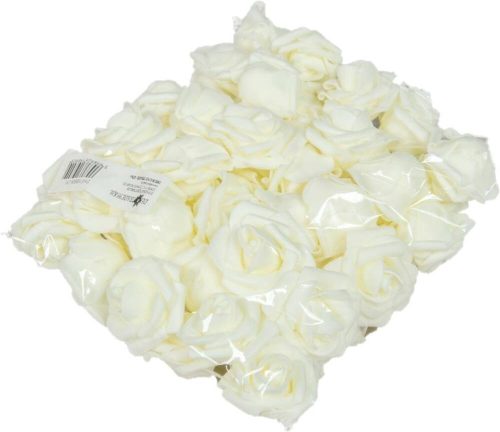 Polifoam rózsa fej virágfej habvirág 4 cm krém habrózsa