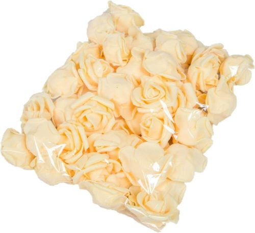 Polifoam rózsa fej virágfej habvirág 4 cm vaj habrózsa