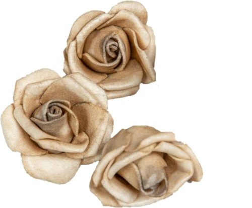 Polifoam rózsa fej virágfej habvirág 4 cm világos barna habrózsa