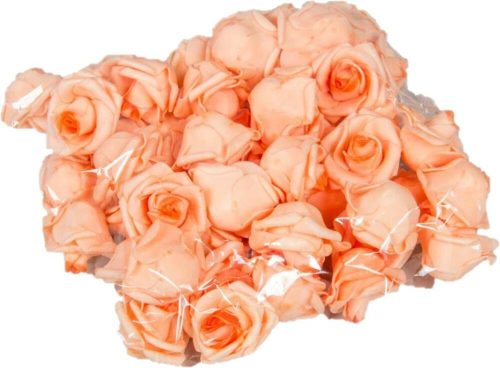 Polifoam rózsa fej virágfej habvirág 4 cm sötét barack habrózsa