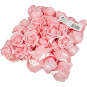   Polifoam rózsa fej virágfej habvirág 4 cm rózsaszín habrózsa
