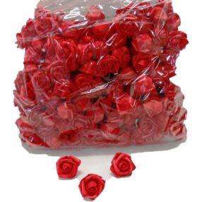 Polifoam rózsa fej virágfej habvirág 4 cm piros habrózsa