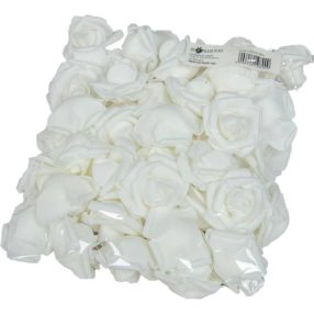   Polifoam rózsa fej virágfej habvirág 4 cm fehér habrózsa