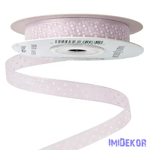 Pöttyös organza szalag 10mm x 20m - Levendula