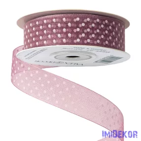Pöttyös organza szalag 20mm x 20m - Mályva