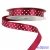 Fehér pöttyös szatén szalag 12mm x 20m - Wine red
